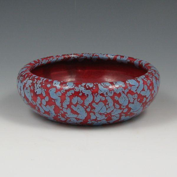 Appraisal: Roseville low bowl with Pauleo-like blue over red glaze treatment