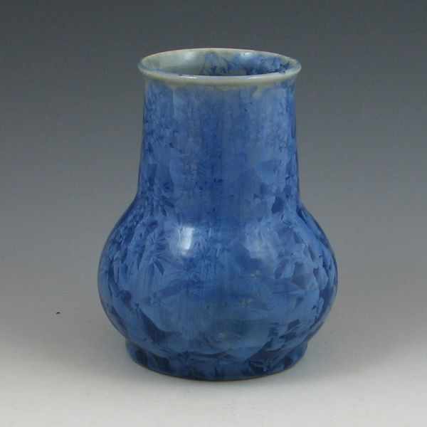 Appraisal: Leftwich Pottery vase with blue crystalline glaze Signed Leftwich Pottery