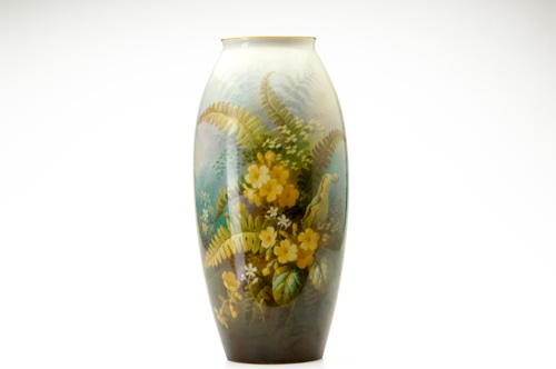 Appraisal: LENOX Tall ovoid vase painted by William Morley with yellow