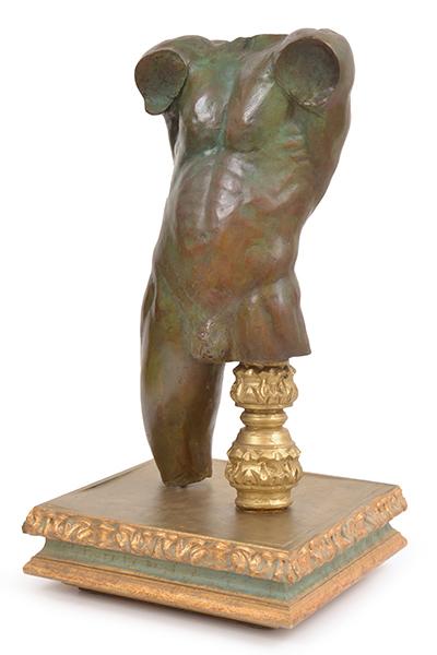 Appraisal: PETER SCHIPPERHEYN born Torso bronze and painted carved timber base