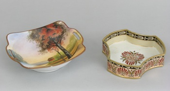 Appraisal: A Lot of Two Hand Painted Nippon Dishes A lot