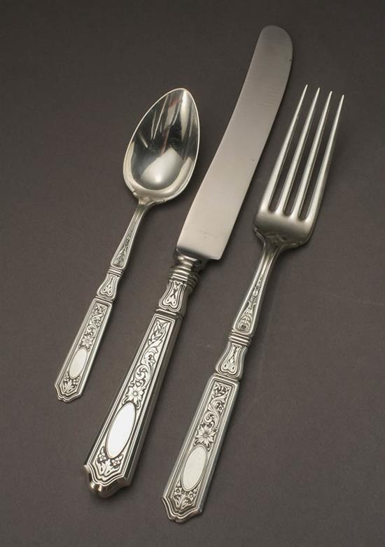 Appraisal: Gorham Sterling Flat Table Service Providence St Dunstan-Chased Pattern Introduced