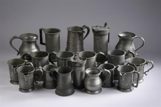 Appraisal: ENGLISH AND CONTINENTAL PEWTER TANKARDS th and th centuries Of