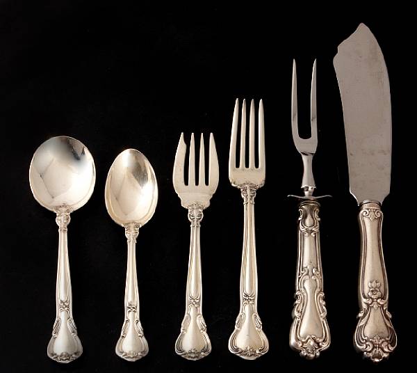 Appraisal: A Gorham silver flatware set Chantilly pieces Comprising salad forks