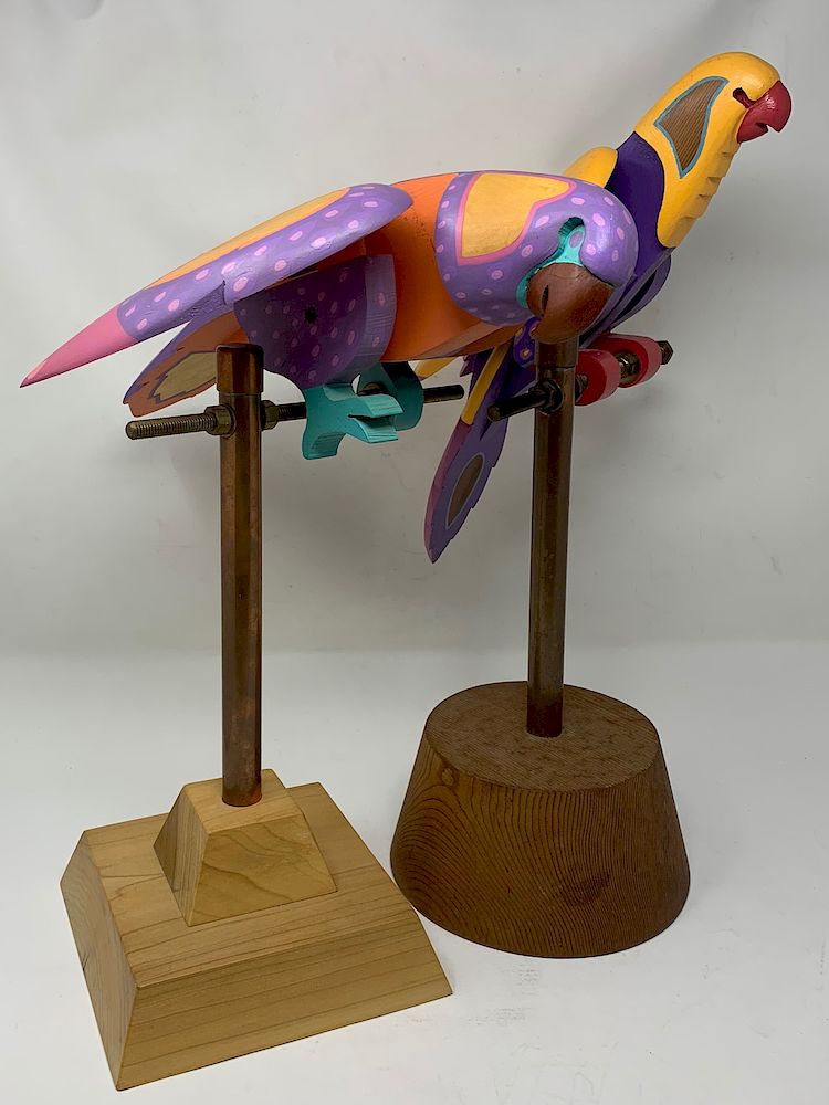 Appraisal: Outsider Art Wood Parrot Sculpture's Outsider Art Wood Parrot Sculpture's