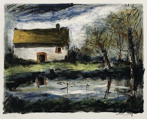 Appraisal: MAURICE DE VLAMINCK Paysage Color lithograph x mm x inches