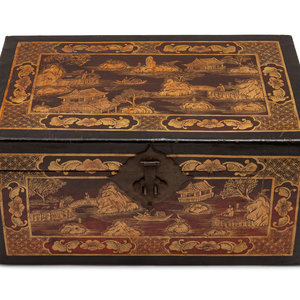 Appraisal: A Chinese Lacquered Leather Chest late th early th century