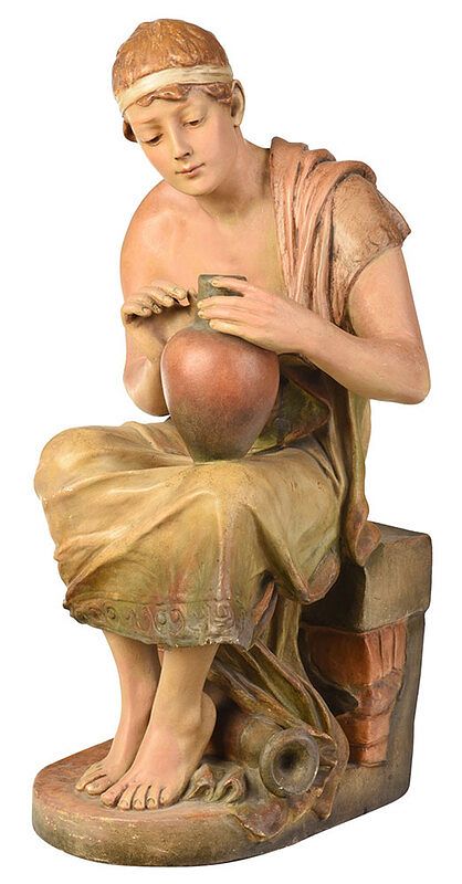 Appraisal: Austrian Painted Earthenware Figure late th early th century depicting