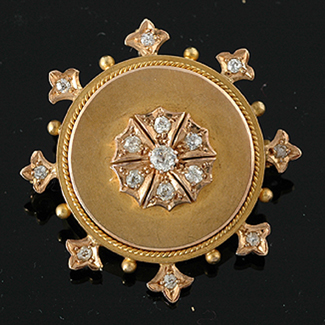 Appraisal: A Victorian gold and diamond brooch Circa The ct gold