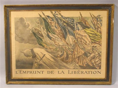 Appraisal: L'EMPRUNT DE LA LIBERATION Print x in sight Framed World