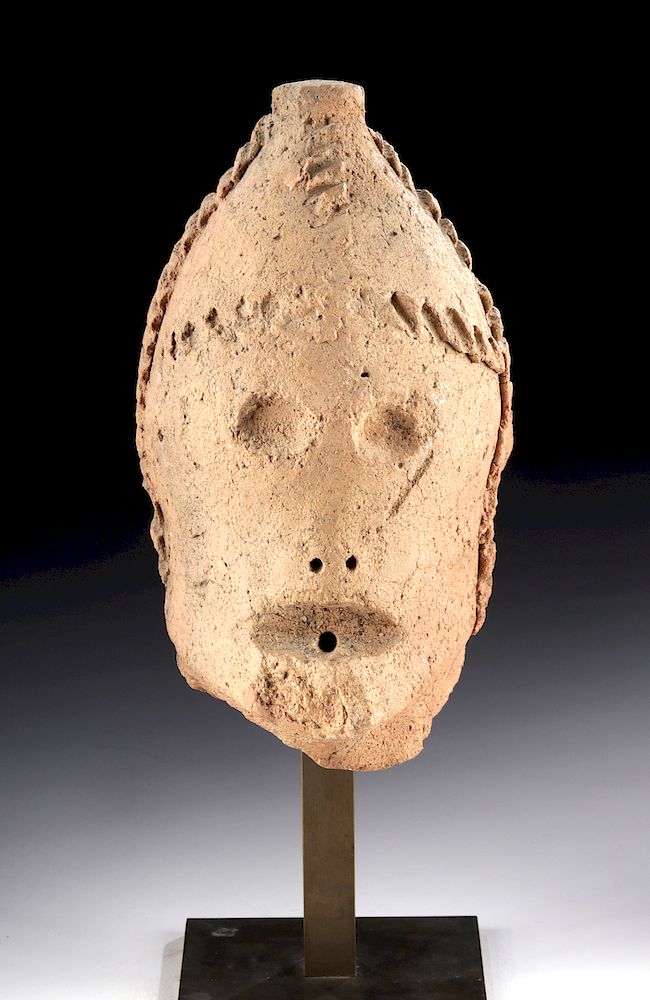 Appraisal: th C African Koma Terracotta Janiform Head Ancient West Africa