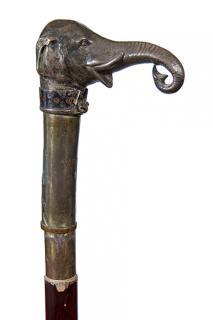 Appraisal: Elephant Sword Cane- Ca - A cast whimsical elephant with