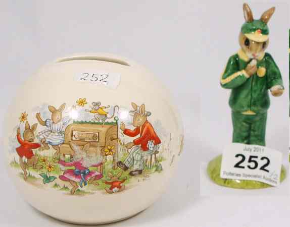 Appraisal: Royal Doulton Bunnkykins Stopwatch DB and a Bunnykins Circular Moneyball