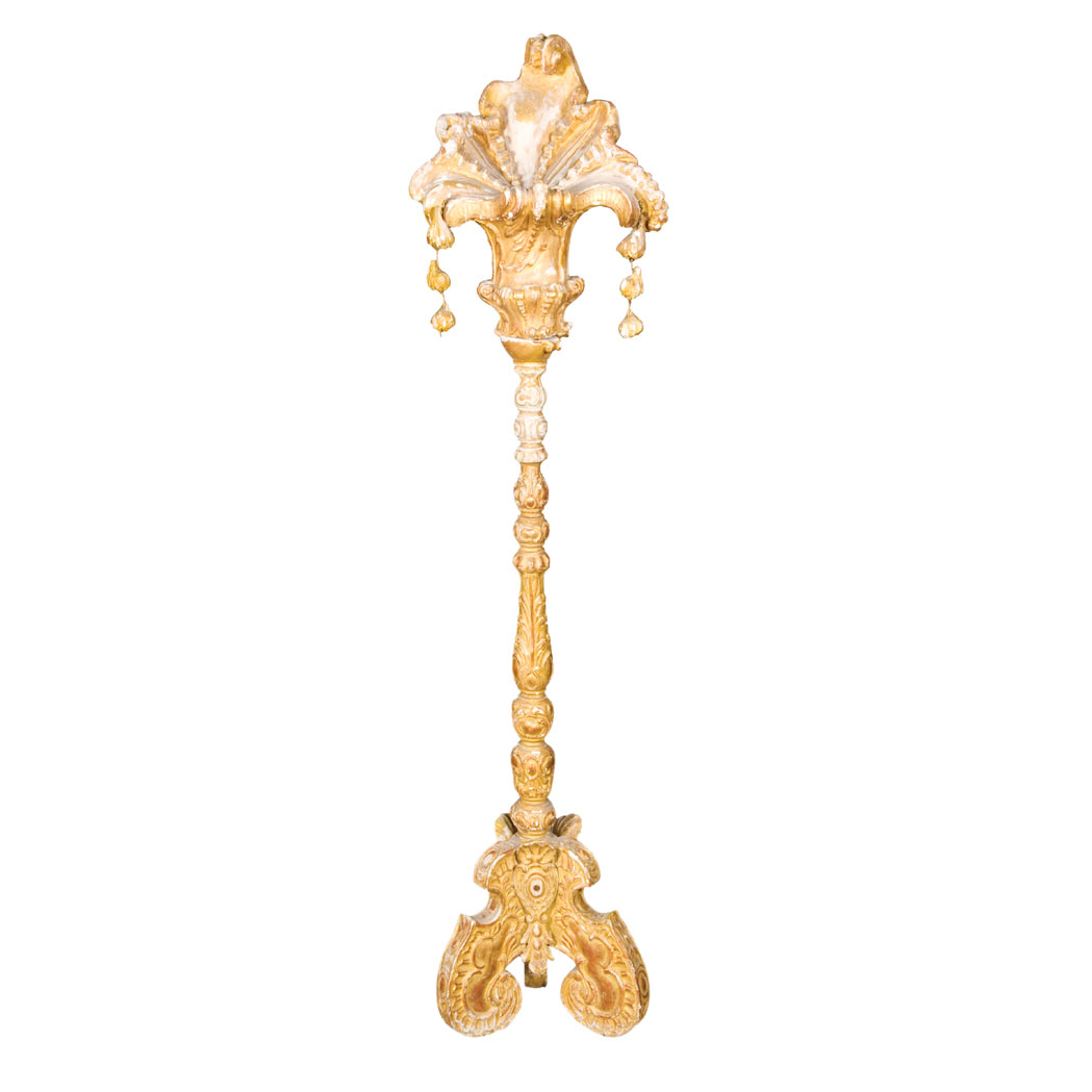 Appraisal: Continental Baroque Style Gilt-Wood Pedestal The shell carved top and