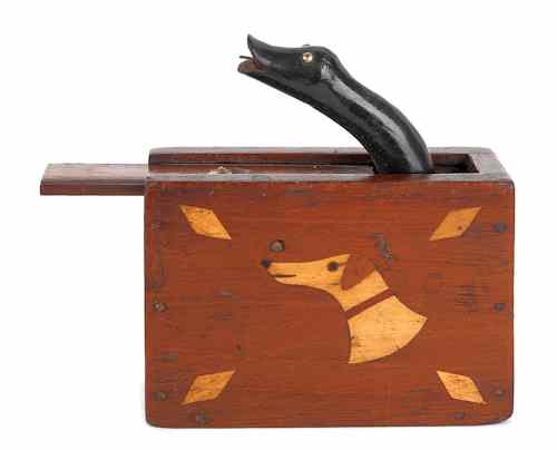 Appraisal: American mahogany trick box late th early th c with