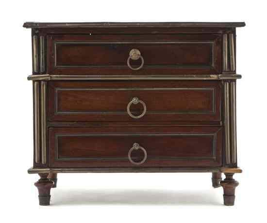 Appraisal: A Directoire Style Mahogany and Gilt Metal Mounted Diminutive Chest