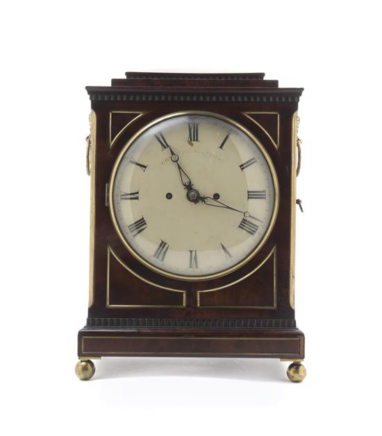 Appraisal: Sale Lot A Regency Style Brass Mounted Mahogany Bracket Clock