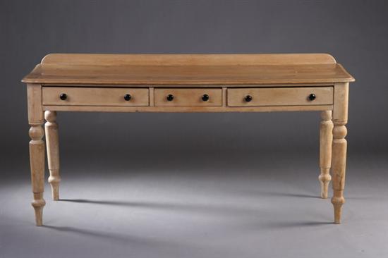 Appraisal: ENGLISH COUNTRY PINE WRITING DESK mid-to-late th century Raised gallery