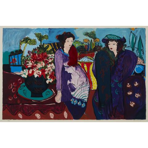 Appraisal: Bracha Guy st Century UNTITLED TWO WOMEN Isreali Colour silkscreen