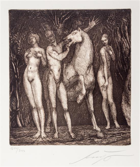 Appraisal: Sale Lot Ernst Fuchs Austrian - Mythologische Szene etching edition