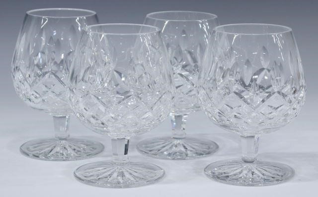 Appraisal: lot of Waterford Lismore cut crystal brandy glasses bearing acid-etched