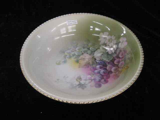 Appraisal: Schwarzburg Porcelain Berry Bowl grape decor '' excellent