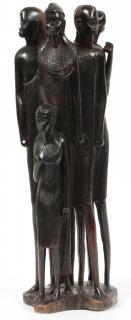 Appraisal: KENYA EBONY CARVED SCULPTURE KENYA EBONY CARVED SCULPTURE H Depicts