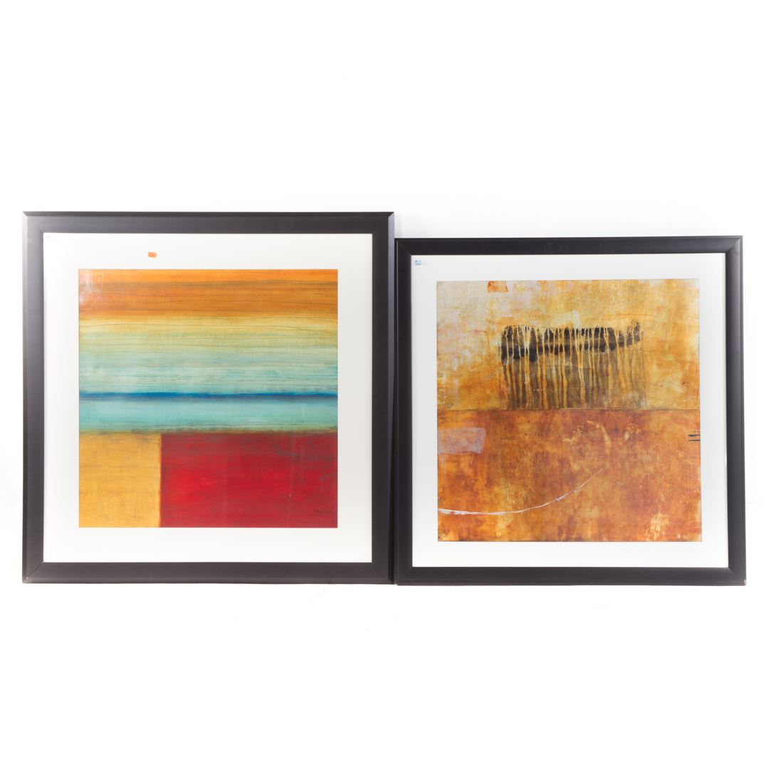 Appraisal: Three framed abstract artworks