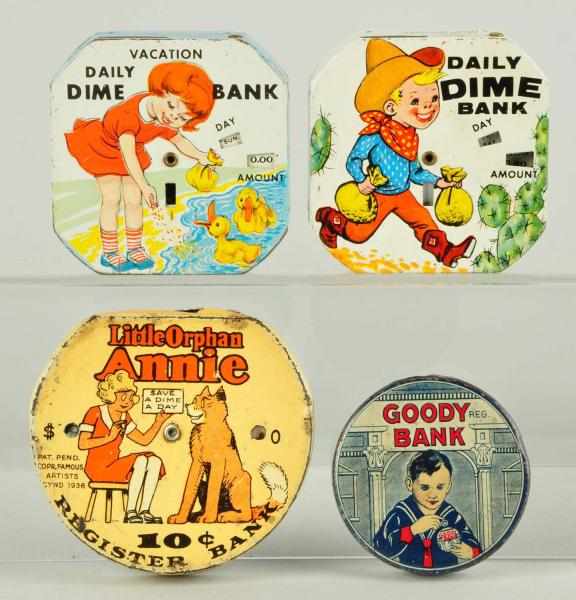 Appraisal: Lot of Assorted Dime Banks Description Includes girl with ducks