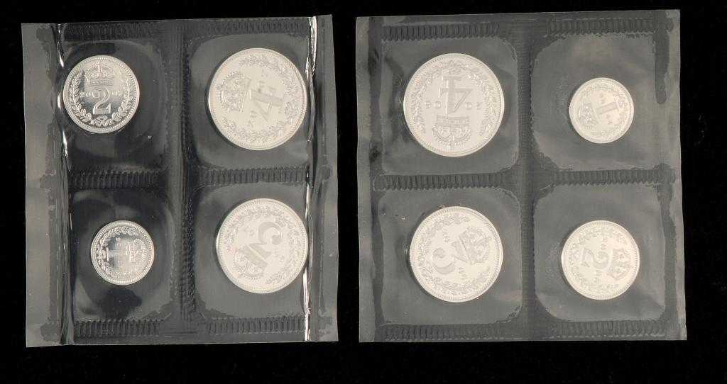 Appraisal: ELIZABETH II MAUNDY SETS AND sealed and two red or