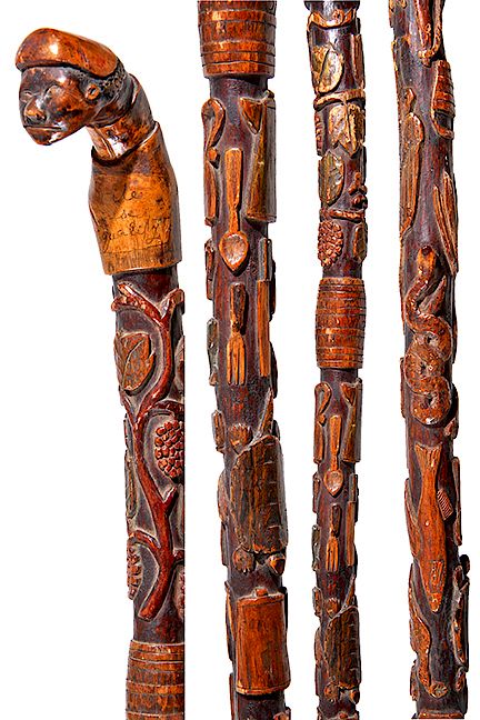 Appraisal: Robert M Foster Equality Folk Art Cane- Ca - A