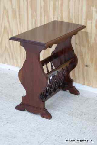 Appraisal: Mahogany Magazine Rack Lamp StandFrom the estate is a very