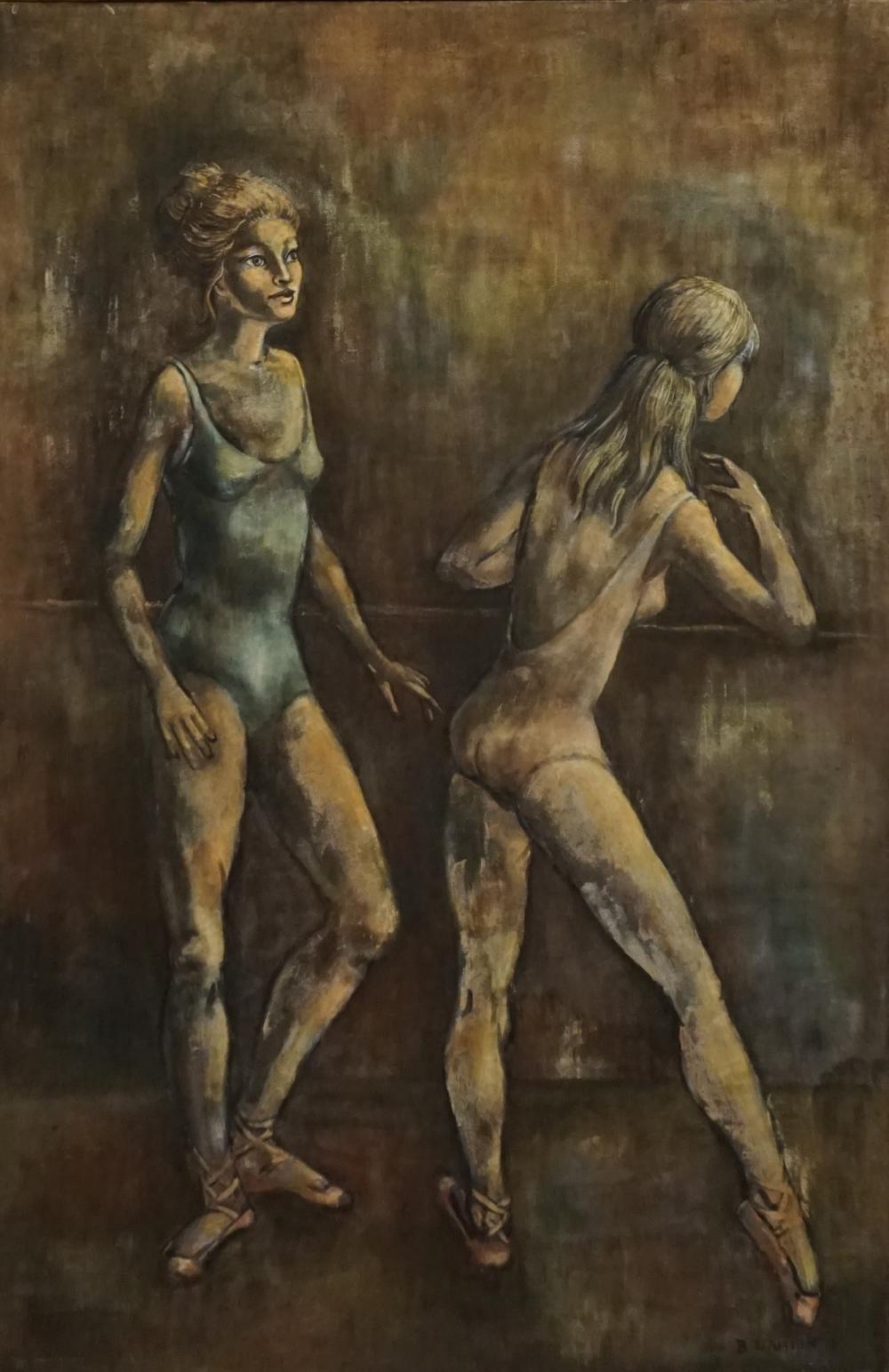 Appraisal: Bengt Dahlin Swedish b Ballerinas Oil on Canvas Signed l