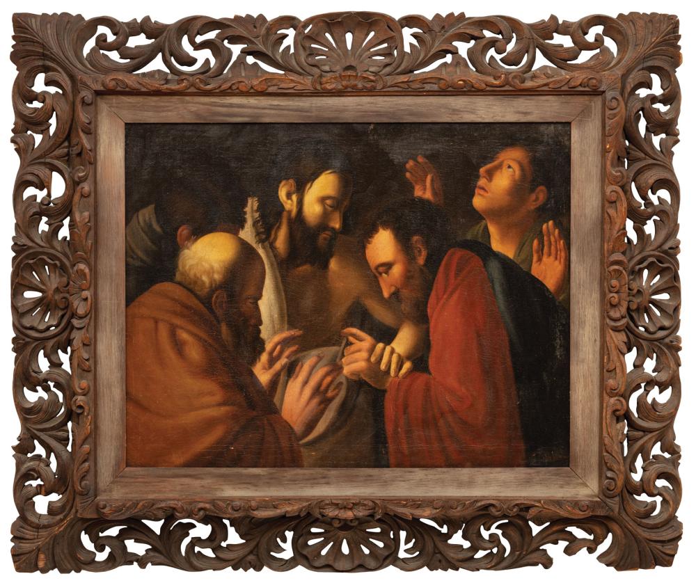 Appraisal: Continental School The Doubting of Thomas oil on canvas indistinctly