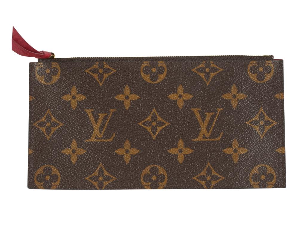 Appraisal: LOUIS VUITTON LOGO POUCHmonogram burgundy leather interior Condition appears fine