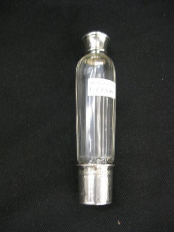 Appraisal: Sterling Silver Cut Crystal Flask screw cap with removable shot