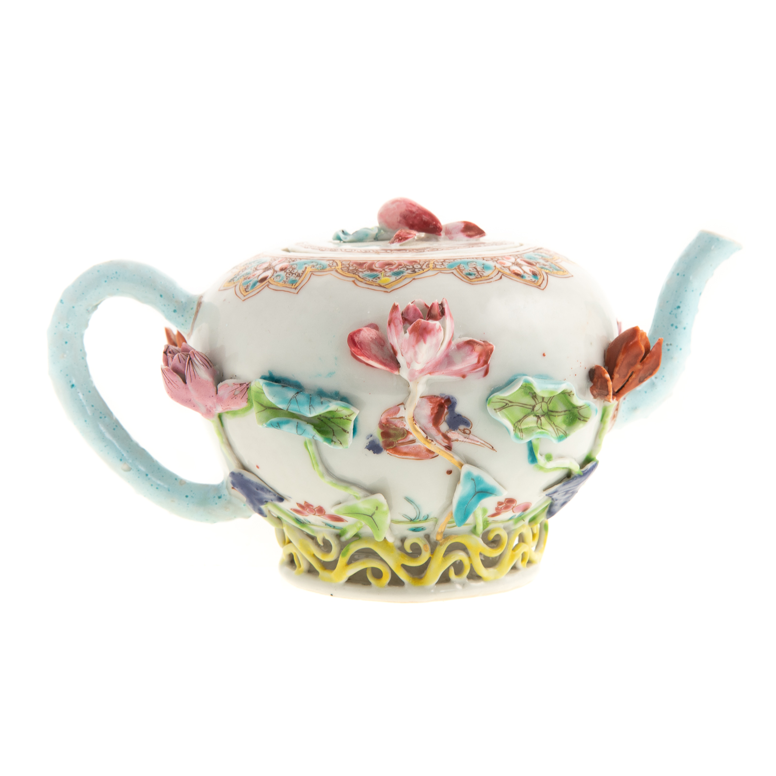 Appraisal: CHINESE EXPORT FAMILLE ROSE TEAPOT Circa - exquisite teapot with