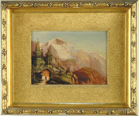 Appraisal: UNSIGNED European th th Century ALPINE SCENE Oil on board