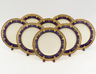 Appraisal: SET OF EIGHT MINTONS PORCELAIN SERVICE PLATES English Circa Each