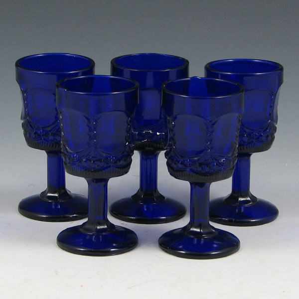 Appraisal: St Clair Joe Cobalt Blue Cordials Five Lot of five