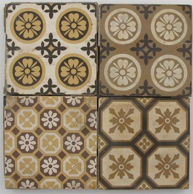 Appraisal: A collection of Godwin encaustic tiles variously decorated with flowerhead