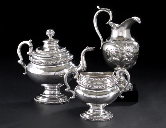 Appraisal: American Federal Coin Silver Teapot and Sugar Bowl second quarter