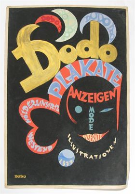 Appraisal: Dodo illustrationen' a gouache and gold paint design by Dodo