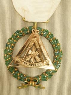 Appraisal: K Gold Masonic Metal Badge Gold Enamel JOHN WEBSTER JONES