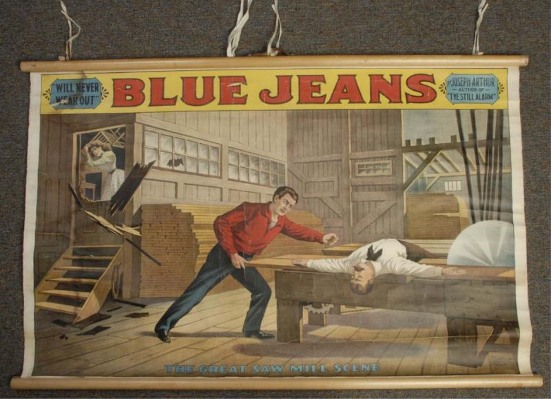 Appraisal: This poster depicts the play Blue Jeans Has some tearing