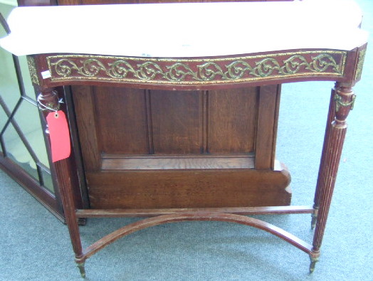 Appraisal: A th century console table the white serpentine marble top