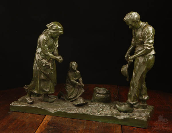 Appraisal: After Antonio Amorgasti bronze Potato Harvest After Antonio Amorgasti bronze