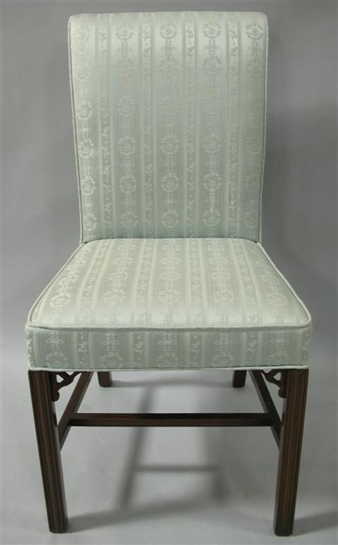 Appraisal: REGENCY STYLE SIDE CHAIR The straight back padded with light