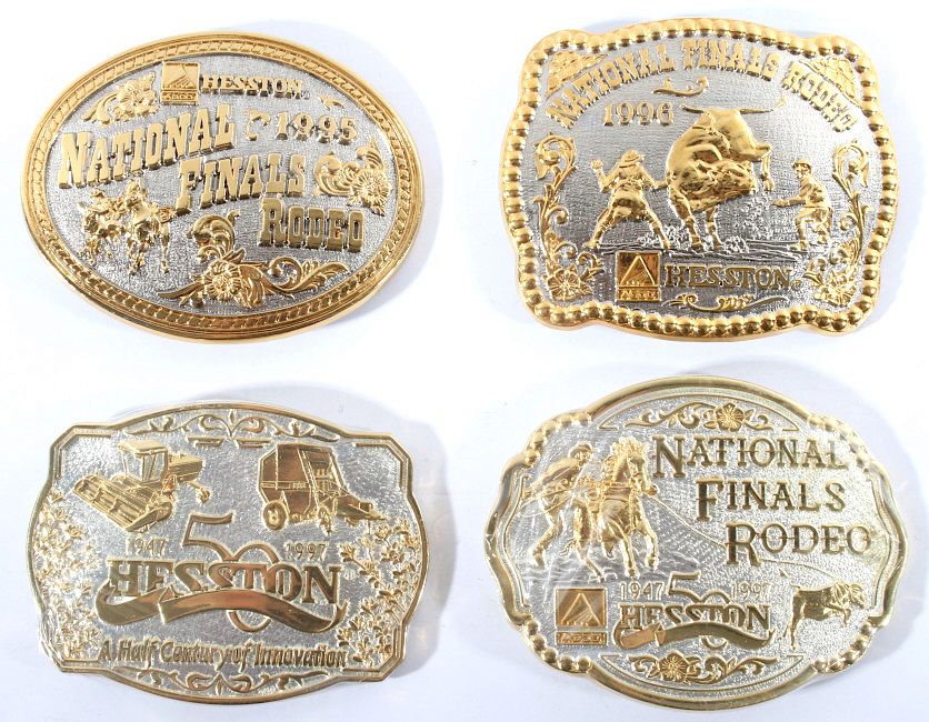 Appraisal: Gold Silver Plated National Rodeo Buckles Featured in this lot