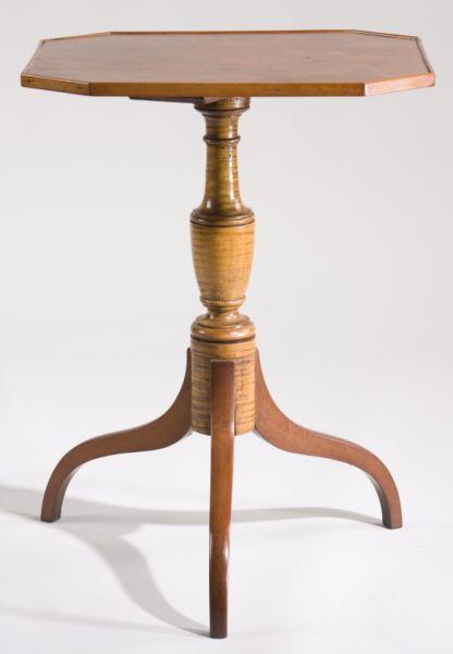 Appraisal: New England Tray Top Candlestand having a th c tiger